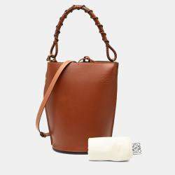 Pre Owned Loewe Brown Leather Gate Bucket Bag