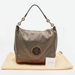 Pre Owned Loewe Metallic Leather Anagram Maia Flap Top Handle Bag