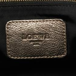 Pre Owned Loewe Metallic Leather Anagram Maia Flap Top Handle Bag