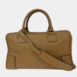 Pre Owned Loewe Brown Leather Amazona 36 2way Handbag