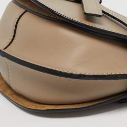 Pre Owned Loewe Beige Leather Mini Gate Dual Shoulder Bag