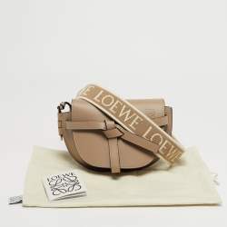 Pre Owned Loewe Beige Leather Mini Gate Dual Shoulder Bag