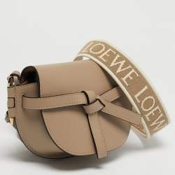 Pre Owned Loewe Beige Leather Mini Gate Dual Shoulder Bag