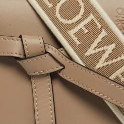 Pre Owned Loewe Beige Leather Mini Gate Dual Shoulder Bag