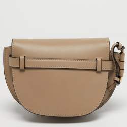 Pre Owned Loewe Beige Leather Mini Gate Dual Shoulder Bag