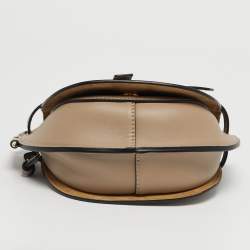 Pre Owned Loewe Beige Leather Mini Gate Dual Shoulder Bag
