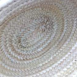 Pre Owned Loewe Beige Brown Raffia Basket Woven Tote Bag