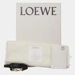 Pre Owned Loewe Black Calf Leather, Suede Mini Flamenco Knot Clutch