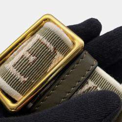 Pre Owned Loewe Gate Dual Shoulder Bag Olive Green Calf Leather Size Small