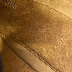 Pre Owned Loewe Gate Dual Shoulder Bag Olive Green Calf Leather Size Small