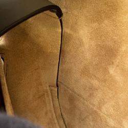 Pre Owned Loewe Gate Dual Shoulder Bag Olive Green Calf Leather Size Small