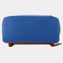 Pre Owned Loewe Goya Anagram Backpack Blue/White/Brown Canvas Leather