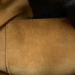 Pre Owned Loewe Paula Ibiza Balloon Shoulder White/Black Canvas Leather Size Small