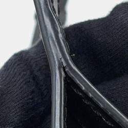 Pre Owned Loewe Paula Ibiza Balloon Shoulder White/Black Canvas Leather Size Small