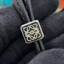 Pre Owned Loewe Paula Ibiza Balloon Shoulder White/Black Canvas Leather Size Small