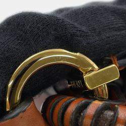 Pre Owned Loewe Gate Bucket Anagram Logo 2-Way Brown Calf Leather