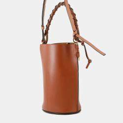 Pre Owned Loewe Gate Bucket Anagram Logo 2-Way Brown Calf Leather