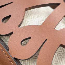 Pre Owned Loewe Anagram Cut-Out Pocket Brown Calf Leather