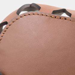 Pre Owned Loewe Anagram Cut-Out Pocket Brown Calf Leather
