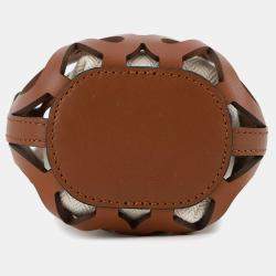 Pre Owned Loewe Anagram Cut-Out Pocket Brown Calf Leather