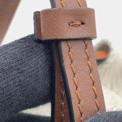 Pre Owned Loewe Anagram Cut-Out Pocket Brown Calf Leather