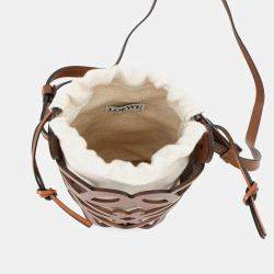 Pre Owned Loewe Anagram Cut-Out Pocket Brown Calf Leather