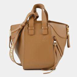 Pre Owned Loewe Hammock Oak Brown Calf Leather Size Compact