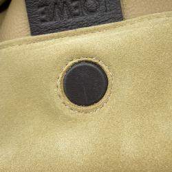Pre Owned Loewe Flamenco Purse 2Way Shoulder Bag Beige Suede Size Large