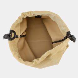 Pre Owned Loewe Flamenco Purse 2Way Shoulder Bag Beige Suede Size Large