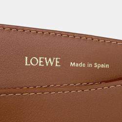 Pre Owned Loewe Repeat Anagram Luna One Shoulder Bag Tan Canvas Leather