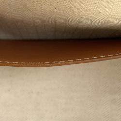 Pre Owned Loewe Repeat Anagram Luna One Shoulder Bag Tan Canvas Leather