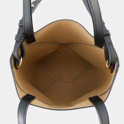 Pre Owned Loewe Puzzle Fold Tote Black Leather Size Mini