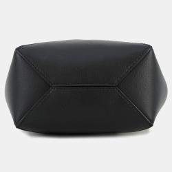 Pre Owned Loewe Puzzle Fold Tote Black Leather Size Mini