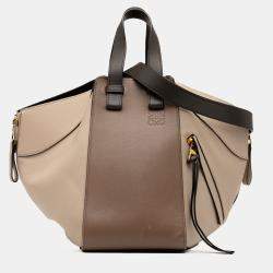 مملوكة مسبقًا Loewe Brown Small Tricolor Soft Grained Calfskin Hammock Bag