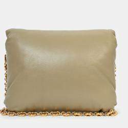 Pre Owned Loewe 2022 Sage Green Leather Goya Chain Shoulder Bag