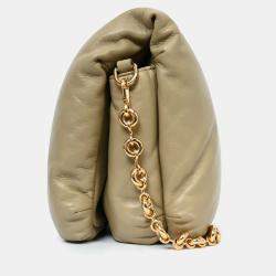 Pre Owned Loewe 2022 Sage Green Leather Goya Chain Shoulder Bag