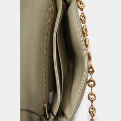 Pre Owned Loewe 2022 Sage Green Leather Goya Chain Shoulder Bag