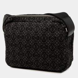 Pre Owned حقيبة رسول عسكرية قماشية مزينة بشعار لويفي سوداء XS