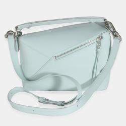 Pre Owned حقيبة لويفي بازل كلاسيكية جلد عجل جليدي أزرق صغير حافة