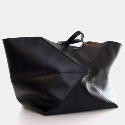 مملوكة مسبقًا Loewe XXL Black Calfskin Puzzle Fold Tote
