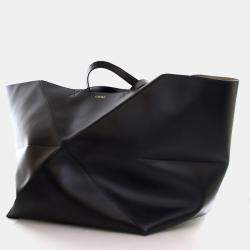 مملوكة مسبقًا Loewe XXL Black Calfskin Puzzle Fold Tote