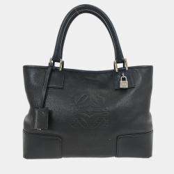 Pre Owned Loewe Black Fusta 30 Tote Bag