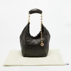Pre Owned Loewe Squeeze Small Choco Brown Leather Shoulder Bag