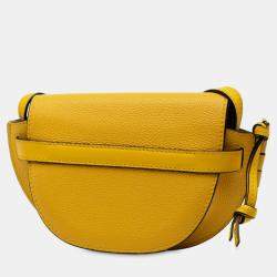 Pre Owned حقيبة لويفي جيت جلد أصفر ميني كروس بودي