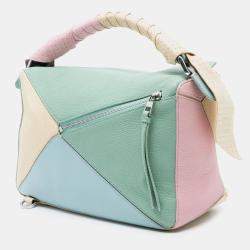 Pre Owned Loewe Pink Medium Multicolor Leather Puzzle Satchel