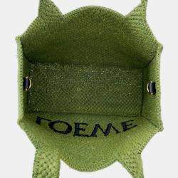 مملوكة مسبقًا حقيبة يد لويفي فونت قش جلدي أخضر بحجم صغير