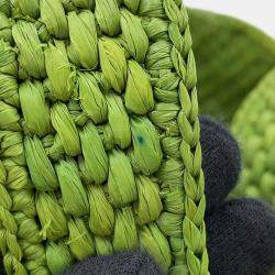 مملوكة مسبقًا حقيبة يد لويفي فونت قش جلدي أخضر بحجم صغير