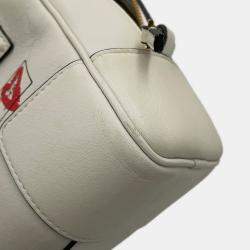 Pre Owned حقيبة كتف لويفي أمازونا 16 مربعة جلد عجل أبيض مجموعة إصدار محدود تاناباتا صيني حجم 16