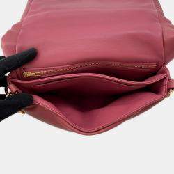 Pre Owned Loewe Puffer Goya Shoulder Bag Pink Lambskin