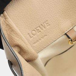 مملوكة مسبقًا Loewe Hammock Small Drawstring Shoulder Hand Bag Leather Beige Brown